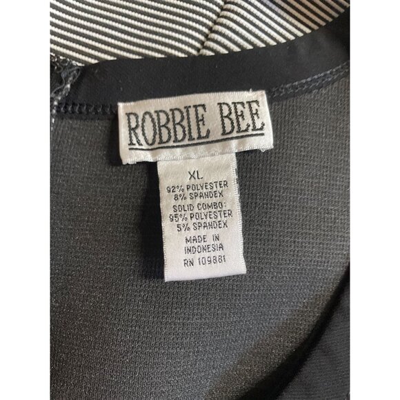 Robbie Bee Womens Black & White Striped Short Sleeve Dress Size XL - Picture 7 of 8